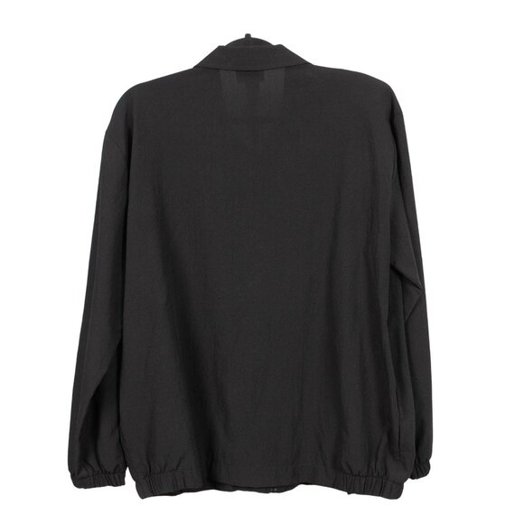 Teddi Beach Windbreaker Jacket L Womens VTG Y2K Black Zip Up Shell Embroidery - Picture 6 of 6